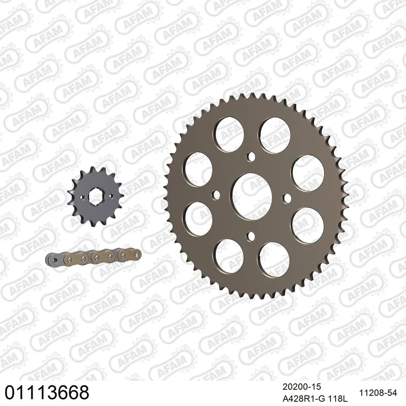 AFAM Kettensatz Aluminium 428 R1-G 15x54 - Honda TL 125 1989 - 01113668