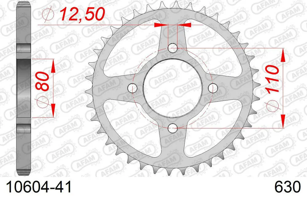 10604-41 AFAM Kettensatz Stahl 630 MO 15x41 - Honda CB 750 F2 1978-78 - 01077201