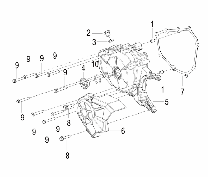 Kurbelgehäusedeckel links