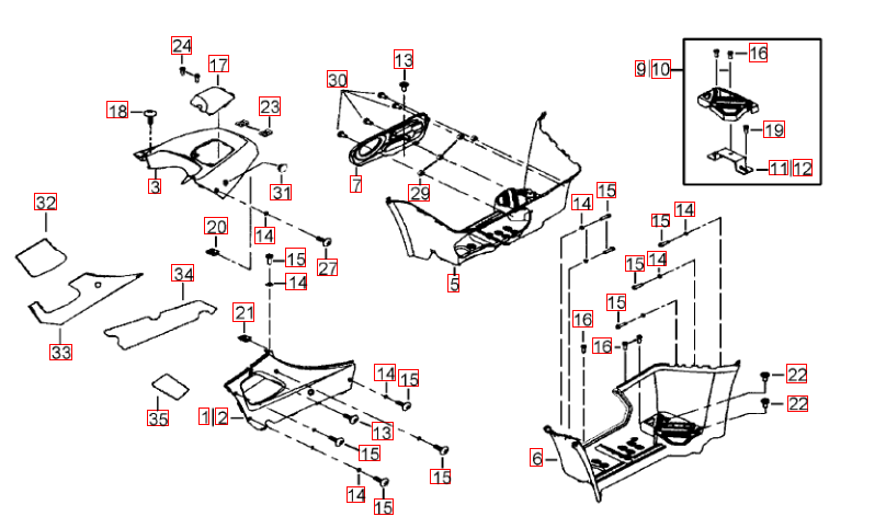 Fussstützen - Tankabdeckung
