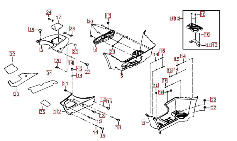 Fussstützen - Tankabdeckung Fussstützen - Tankabdeckung