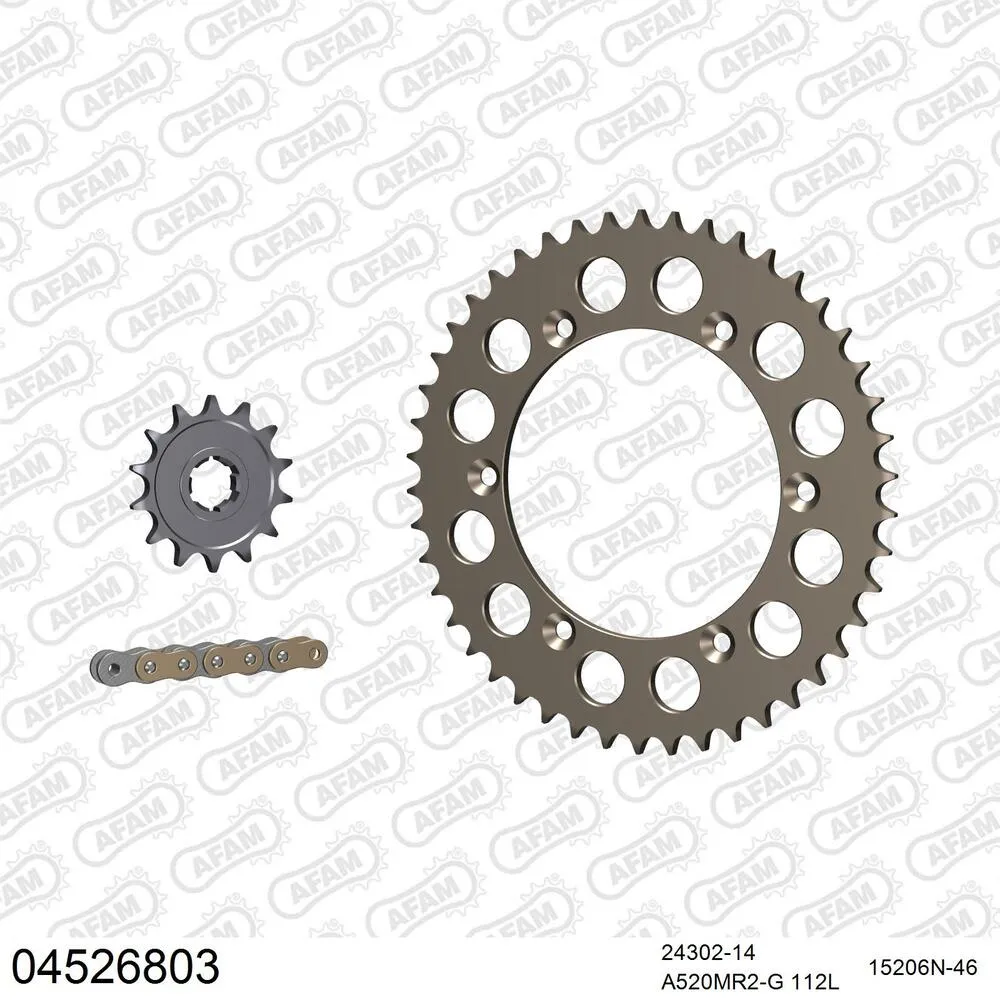 04526803 AFAM Kettensatz Aluminium 520 MR2-G 14x46 - Cagiva WMX 250 1989-90 - 04526803