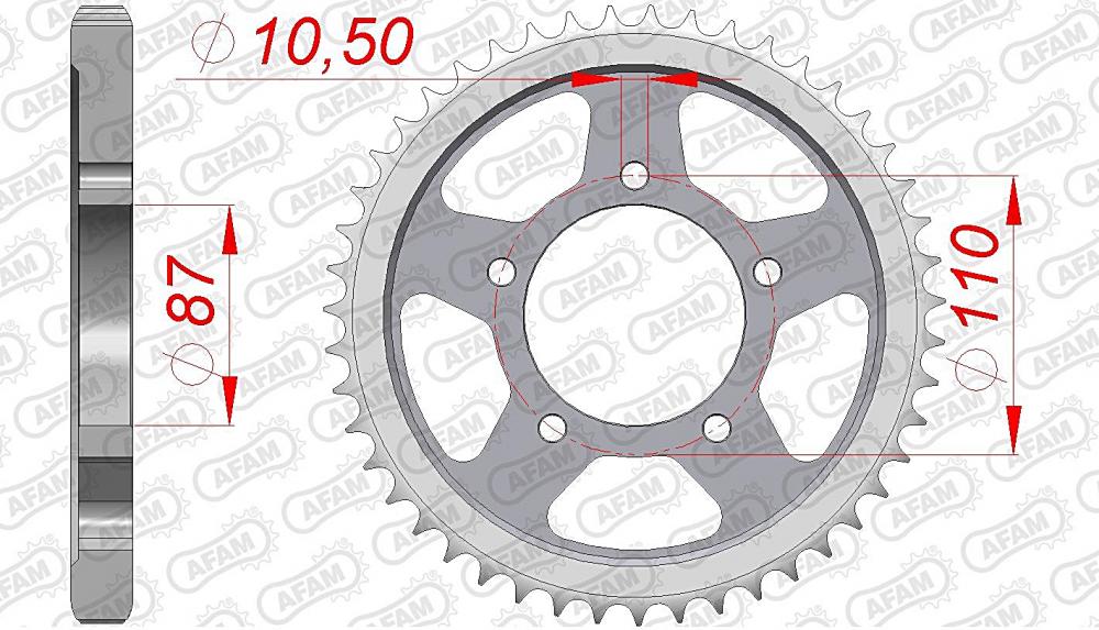 afam_kettenrad_hinten_14601 AFAM Kettensatz Stahl 530 XRR2 15x47 - Suzuki GSF 650 N Bandit 2005-06