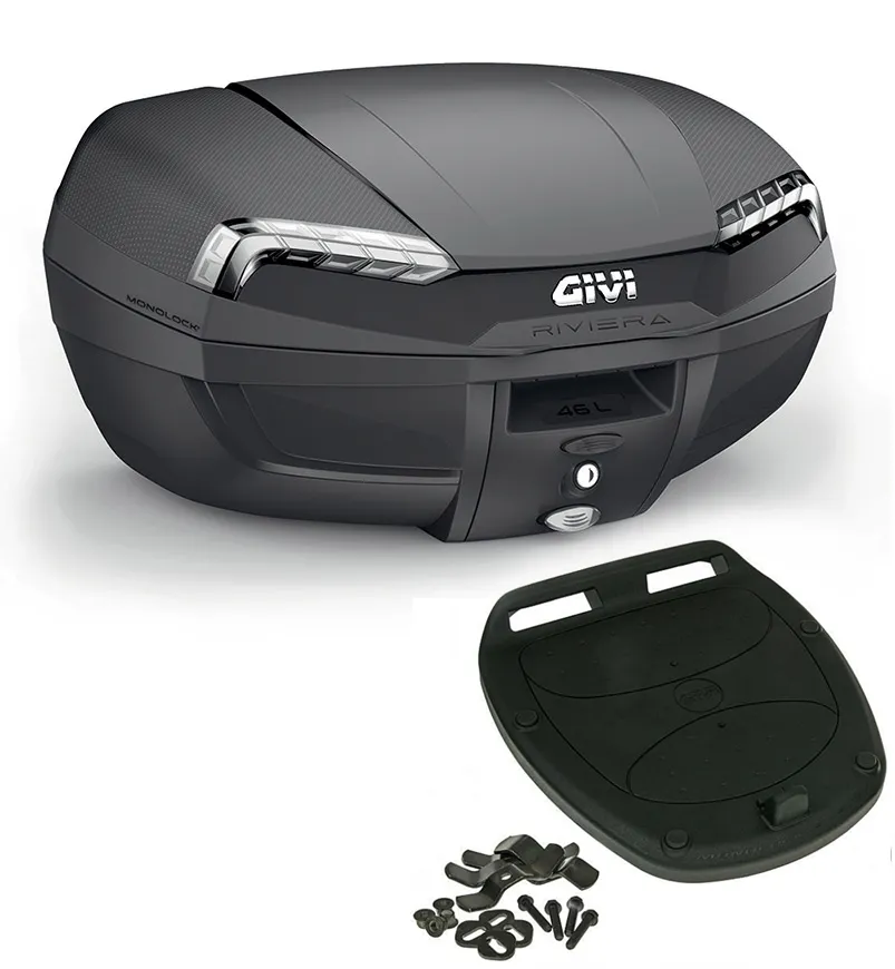 Givi_Monolock_Topcase_E46_NT_Tech_Riviera___46_Liter___schwarz___inkl_Montagekit_1 Givi Monolock Topcase E46 NT Tech Riviera - 46 Liter - schwarz - inkl. Montagekit