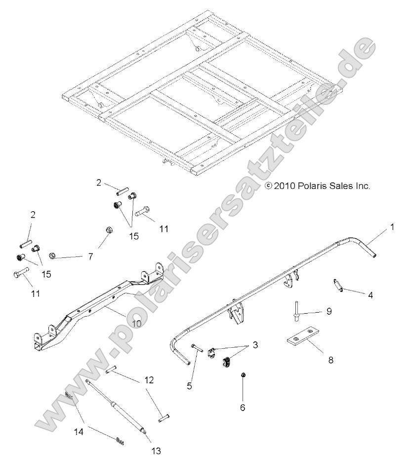 Body, Dump Box Lever and Shock Mounting