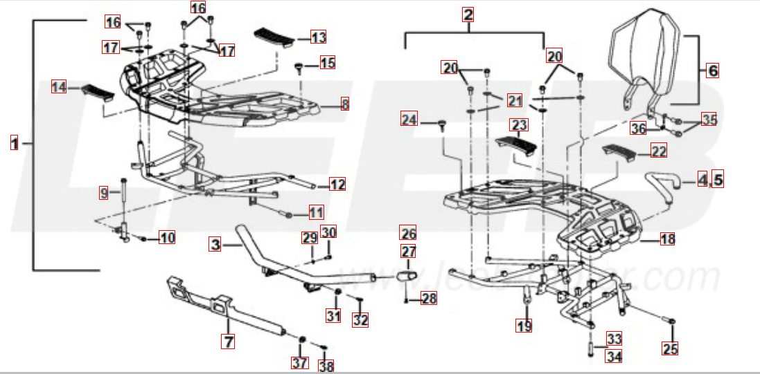 Gepäckträger hinten und vorne Plastik