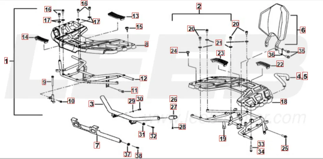 Gepäckträger hinten und vorne Plastik