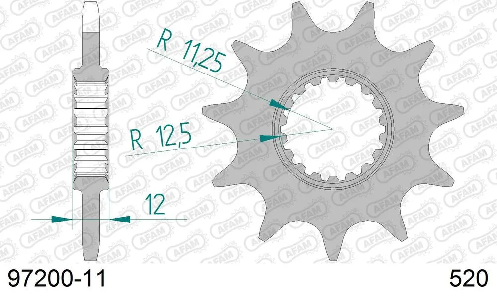 97200-11 AFAM Kettensatz Aluminium 520 MR2-G 11x41 - Gasgas TXT 250 Factory Replica 2008-14 - KIT109091