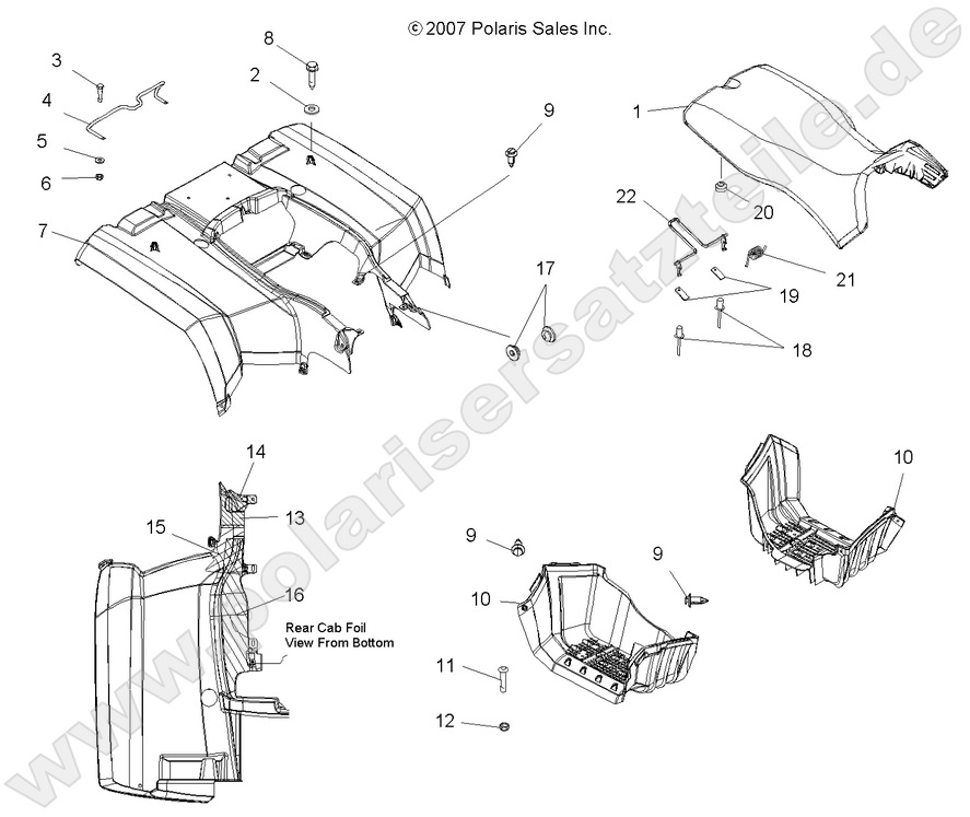 BODY, REAR CAB, SEAT and FOOTWELLS