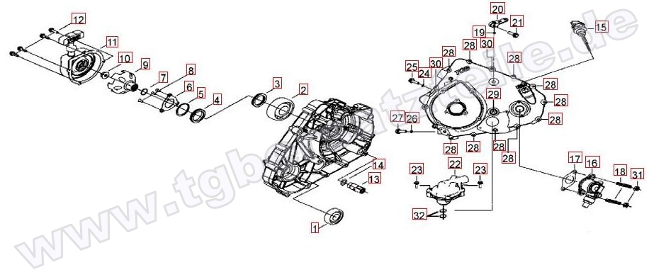 Wasserpumpe-Handstartereingriffsrad-Tachoantrieb