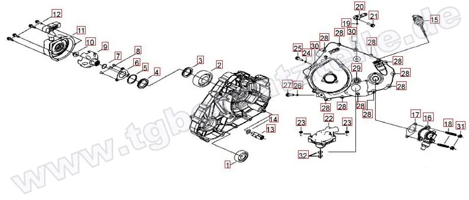 Wasserpumpe-Handstartereingriffsrad-Tachoantrieb Wasserpumpe-Handstartereingriffsrad-Tachoantrieb