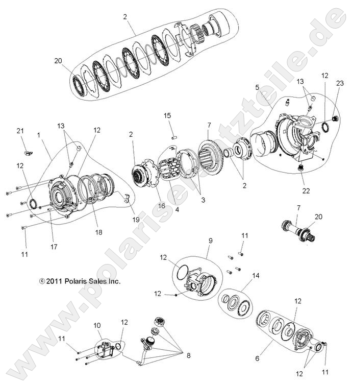 DRIVE TRAIN, FRONT GEARCASE INTERNALS