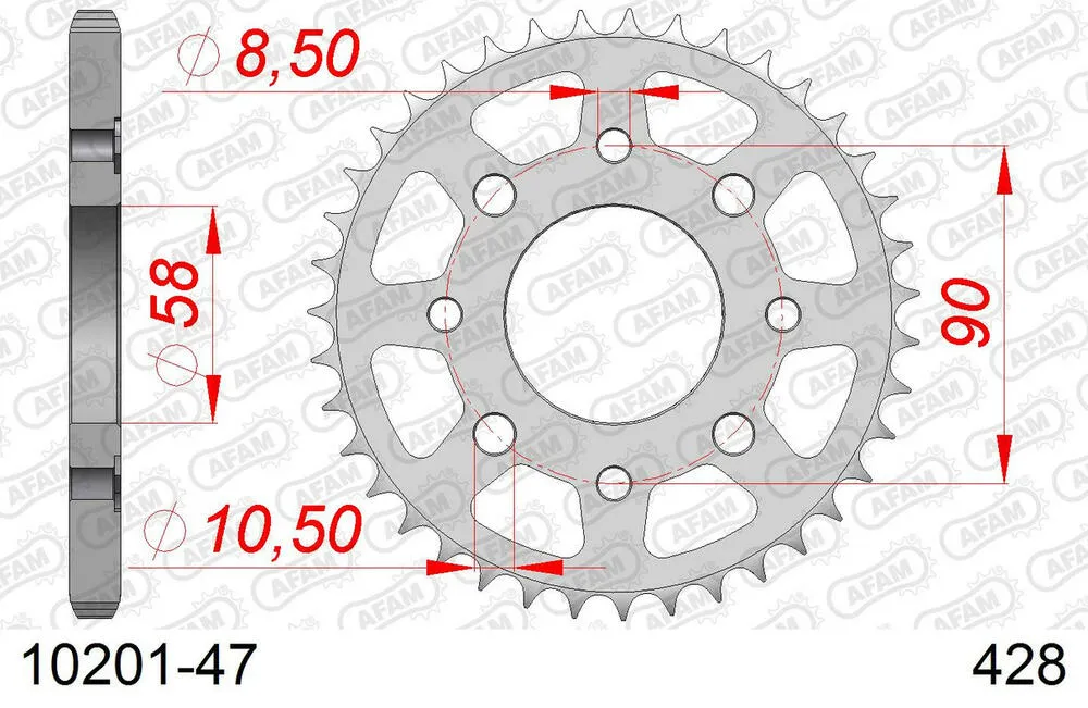 AFAM Kettensatz Stahl 428 R1-G 15x47 - Honda CB 125 1972-79 - 01013200