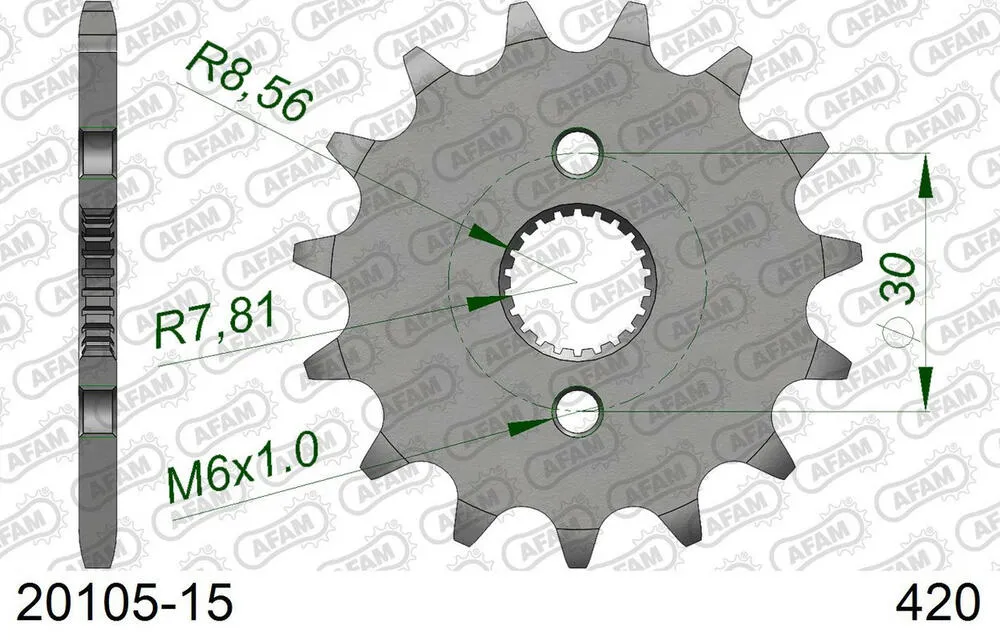 AFAM Kettensatz Aluminium 420 MX2-G 15x36 - Honda CRF 70 F 2004-13 - 01105701