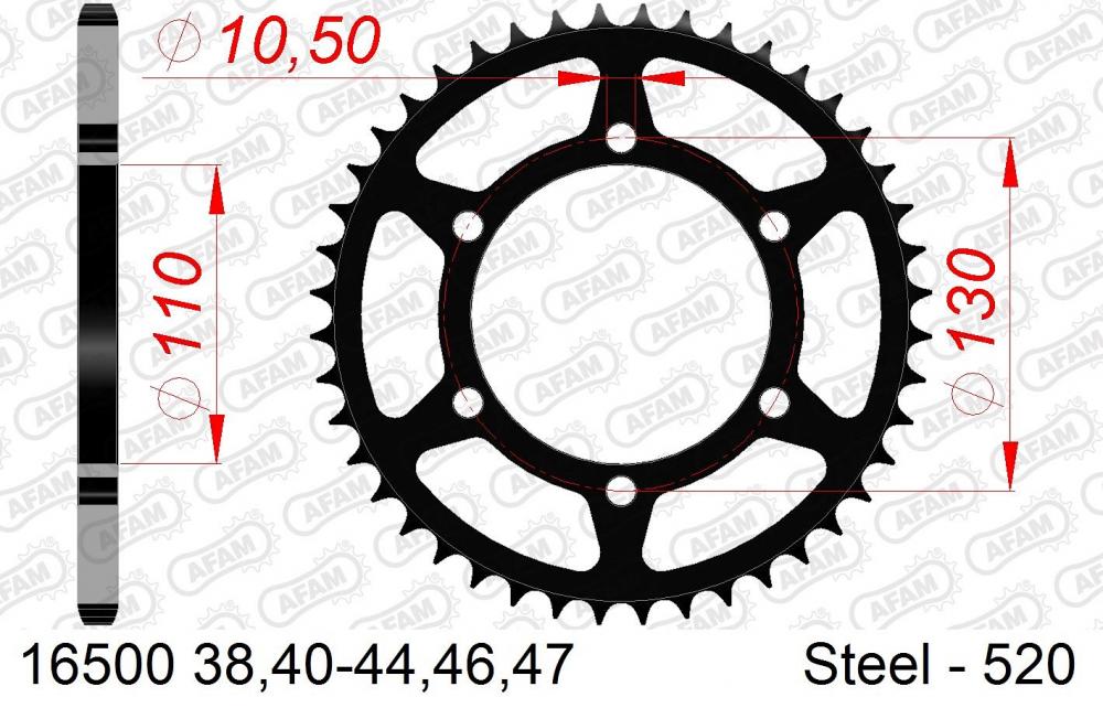 AFAM_Kettenrad_Stahl_hinten___520___16500 AFAM Kettenrad Stahl hinten - 520 - 16500