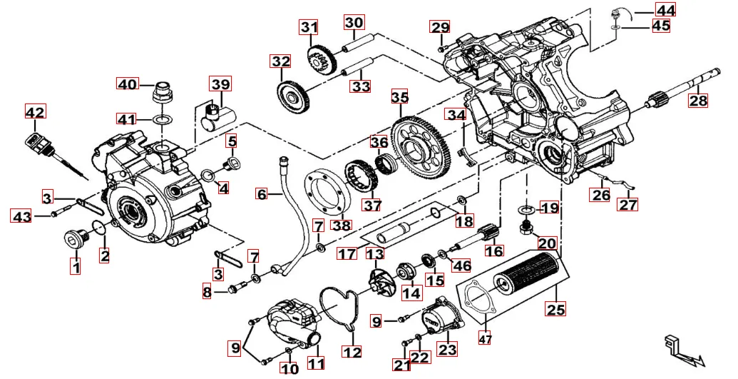 Motorgehäuse rechts Motorgehäuse rechts