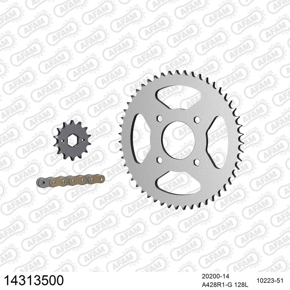 14313500 AFAM Kettensatz Stahl 428 R1-G 14x51 - Zongshen GY 125 2005-06 - 14313500