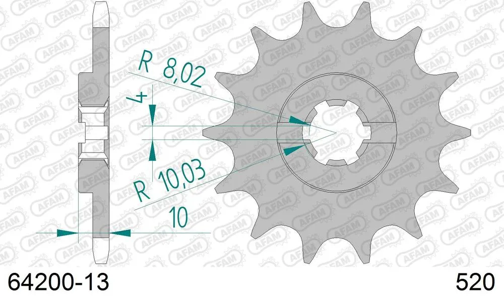 AFAM Kettensatz Aluminium 520 MR2-G 13x52 - Husqvarna WR 125 1993-97 - KIT106131