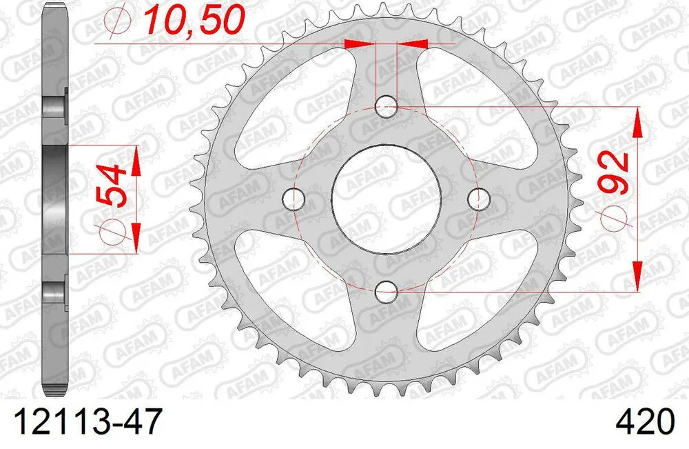 12113-47 AFAM Kettensatz Stahl 420 R1-G 12x47 - MBK TZR 50 X-Power 2000-02 - KIT108301