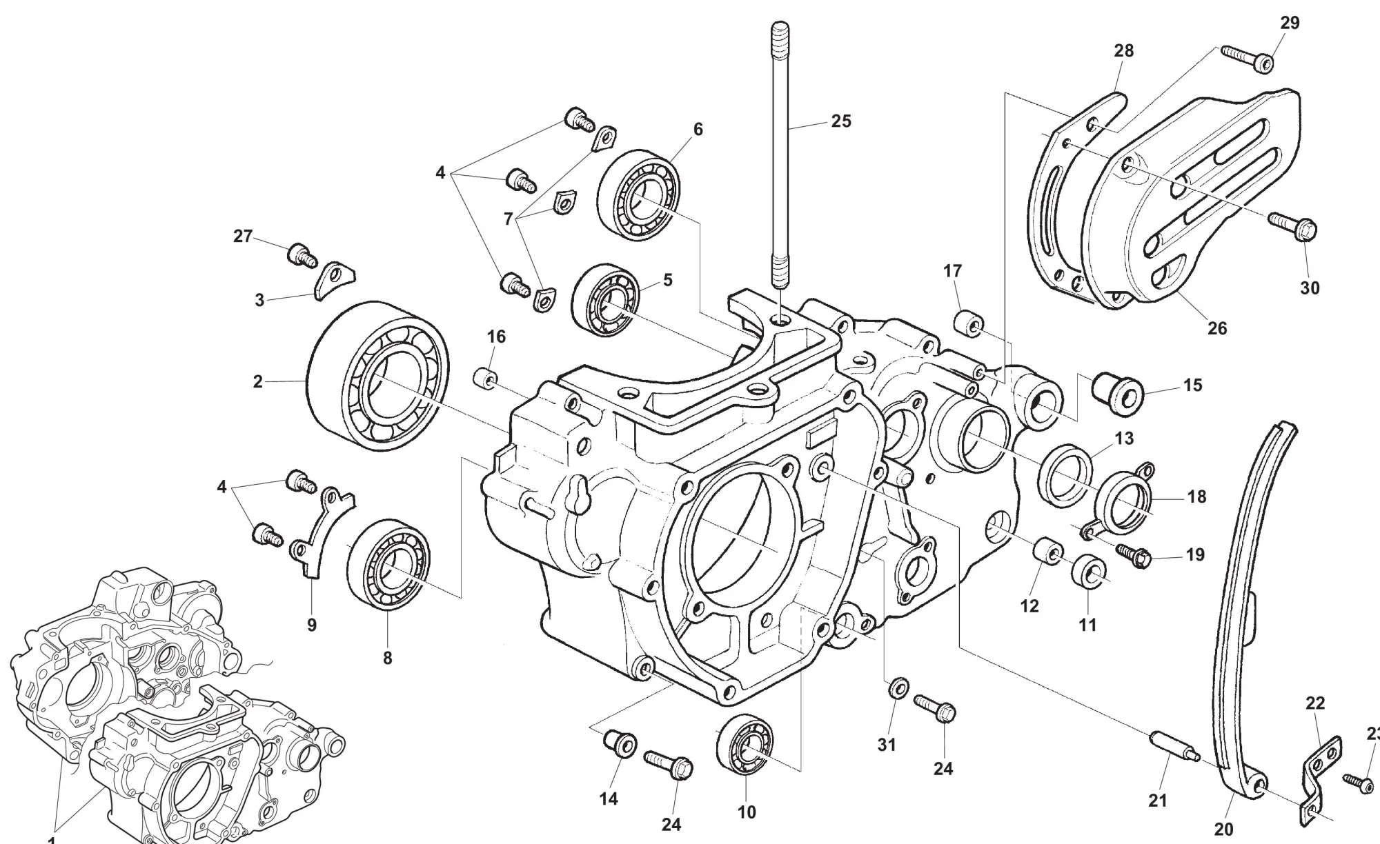 Motorgehäuse links Motorgehäuse links