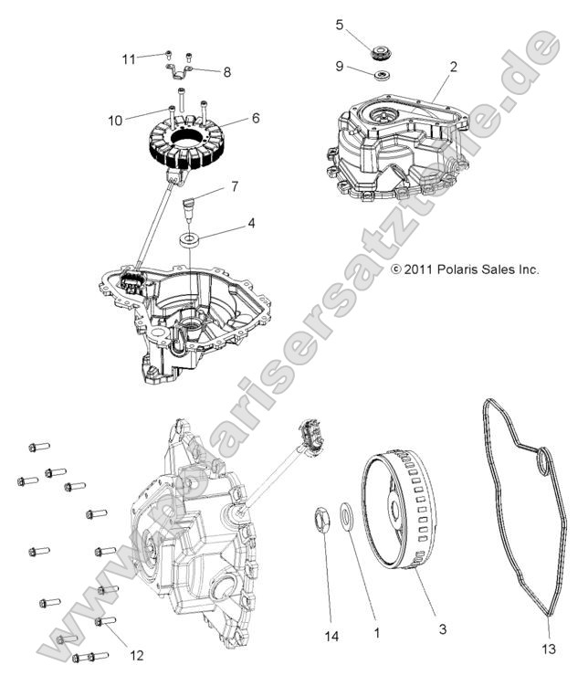 Engine, Stator Cover and Flywheel