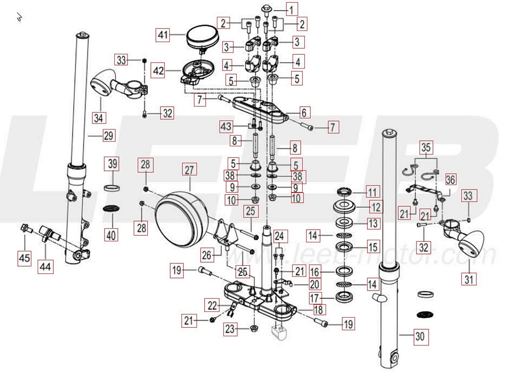 Gabelbrücke - Gabel - Blinker - Scheinwerfer