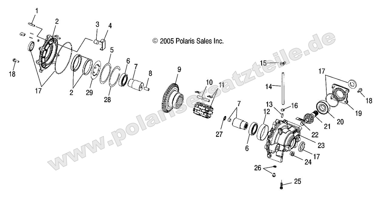 Drive Train, Front Gearcase (built 8/28/07 and before)