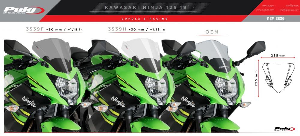 Puig Racing Verkleidungsscheibe getönt Kawasaki Ninja 125 2018-21