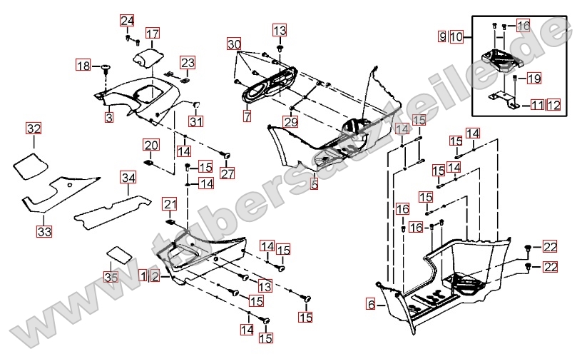 Fußstützen - Tankabdeckung Fußstützen - Tankabdeckung