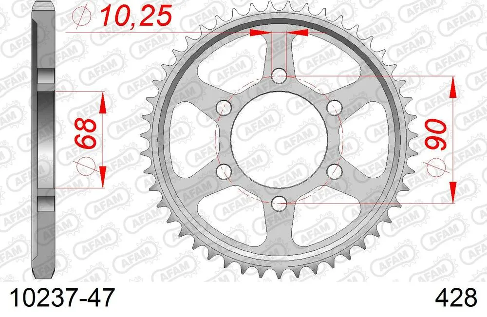 10237-47 AFAM Kettensatz Stahl 428 XMR2-G 15x47 - Honda CB 125 R 2018-20 - 01013205
