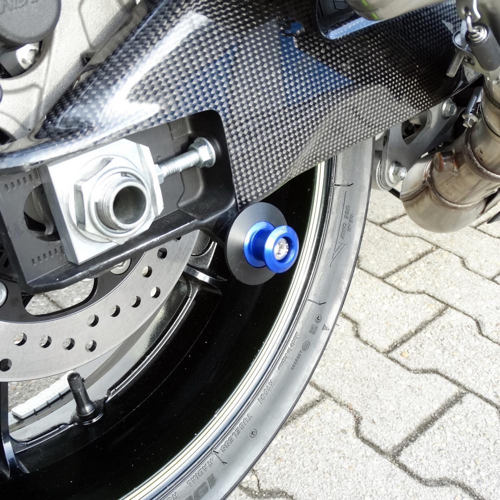 Racing_Staenderaufnahmen_M8_blau_am_Motorrad Racing Ständeraufnahmen Bobbins M8 blau