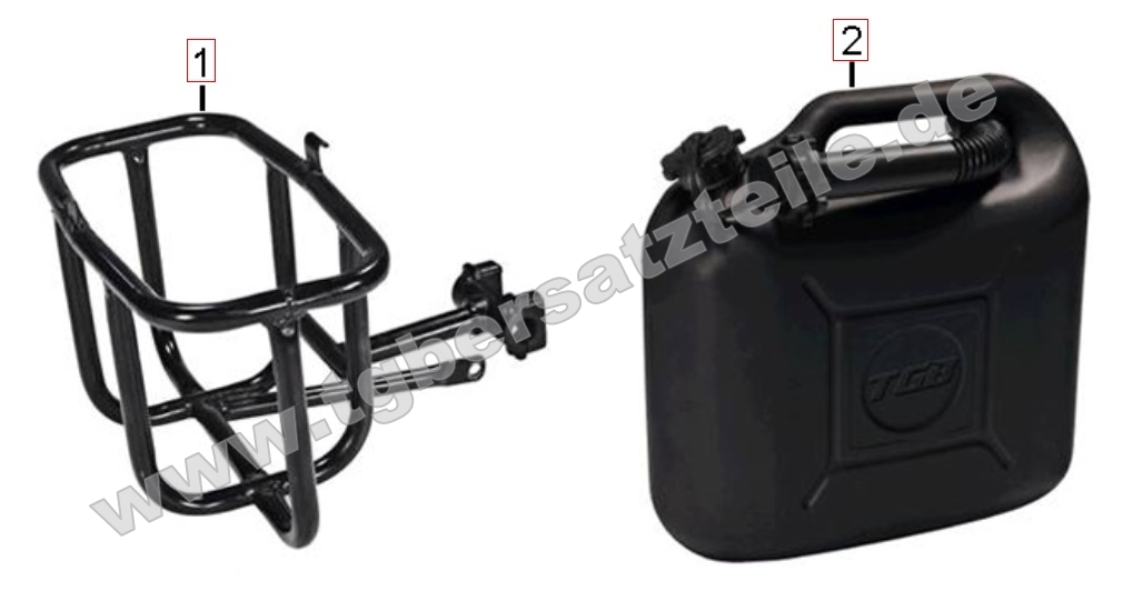 Benzinkanister und Halter