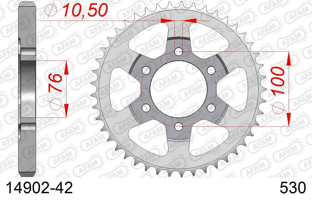 AFAM Kettensatz Stahl 530 XMR3 16x42 - Suzuki GSX-R 750 R SP 1992-95 - 01477372
