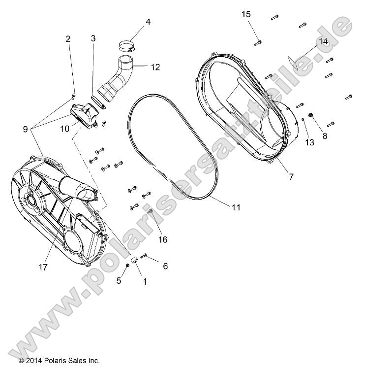 Drive Train, Clutch Cover and Ducting