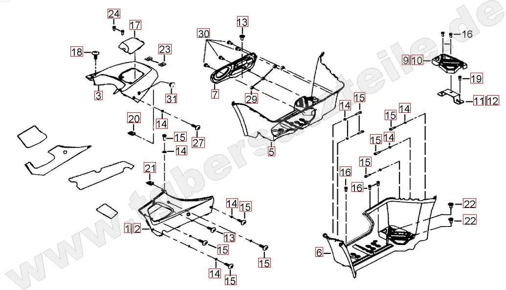 Fussstützen - Tankabdeckung
