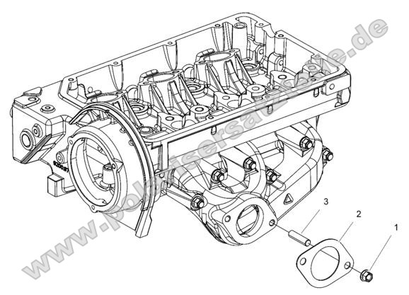 Engine, Exhaust Mounting Stud and Gasket