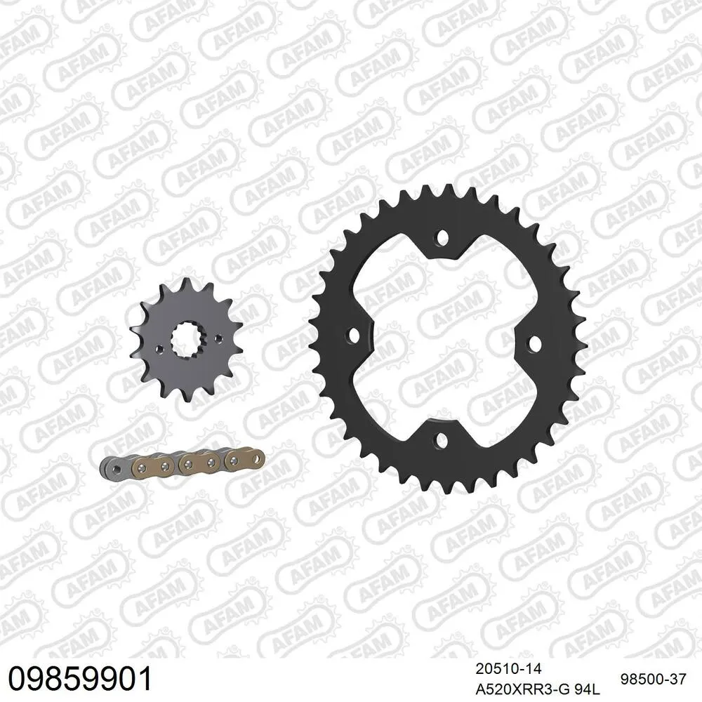 09859901 AFAM Kettensatz Stahl 520 XRR3-G 14x37 - Polaris 500 TLD Predator 2003-04 - 09859901