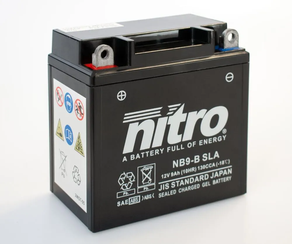NB9-B-SLA Nitro NB9-B SLA GEL AGM Batterie 12V 9AH - Einbaufertig (YB9-B CB9-B 12N9-4B1)