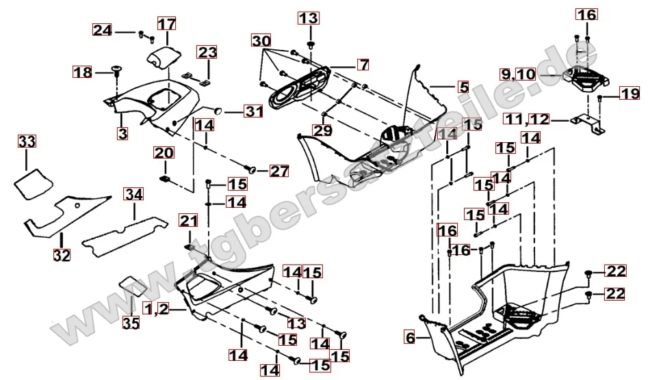 Fußstützen - Tankabdeckung Fußstützen - Tankabdeckung