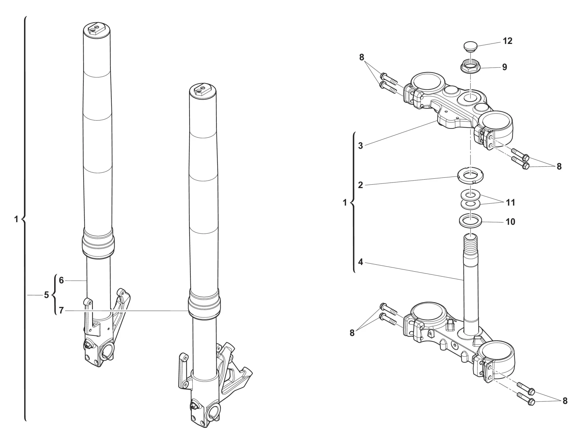 Gabel vorne / Gabelbrücke