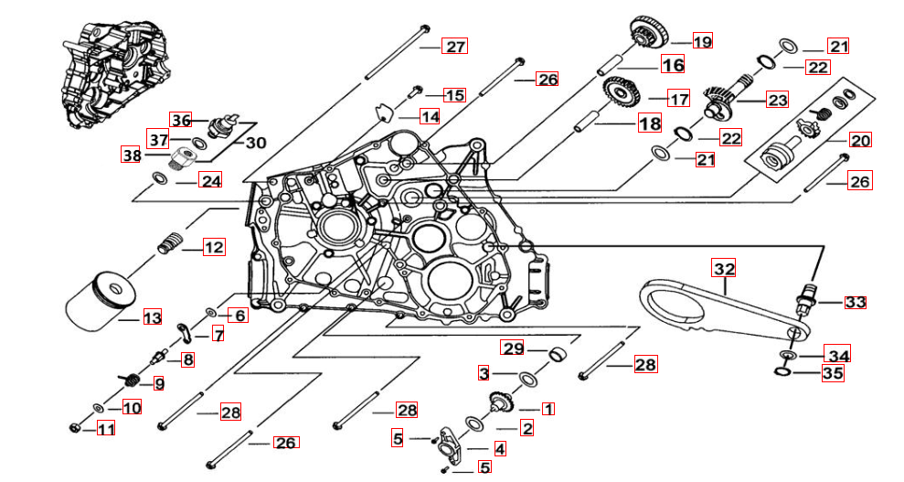 Motorgehäuse links 1