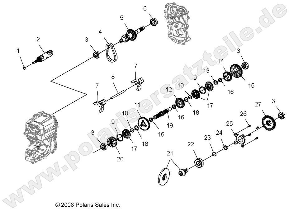 DRIVE TRAIN, MAIN GEARCASE INTERNAL DRIVE TRAIN, MAIN GEARCASE INTERNAL