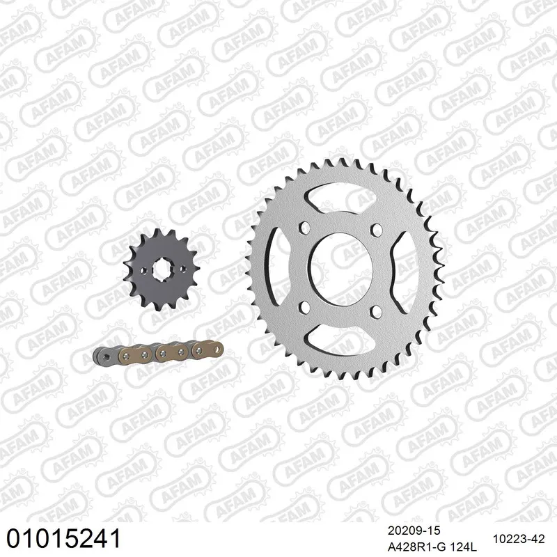 AFAM Kettensatz Stahl 428 R1-G 15x42 - Honda CBR 150 2006-12 - 01015241