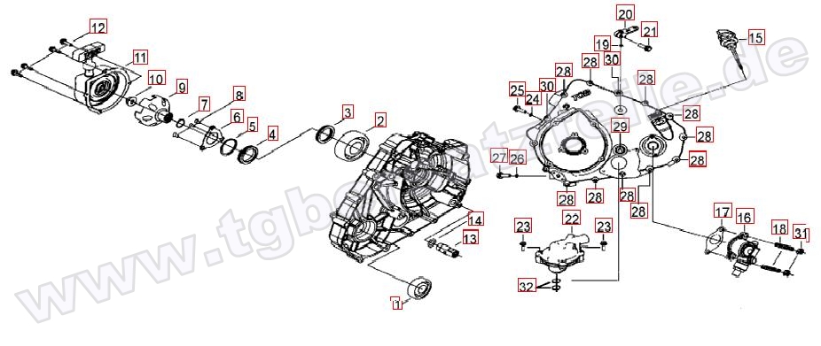 Wasserpumpe-Handstartereingriffsrad-Tachoantrieb