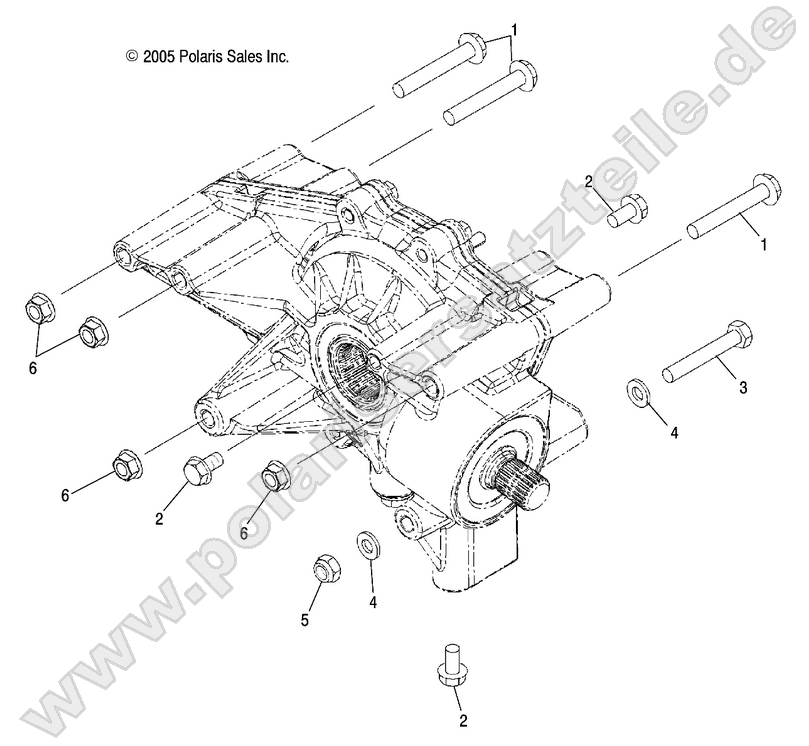 GEARCASE, REAR, MOUNTING