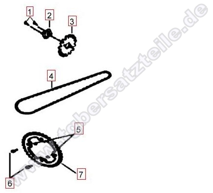 Kettenrad-Kette-Ritzel