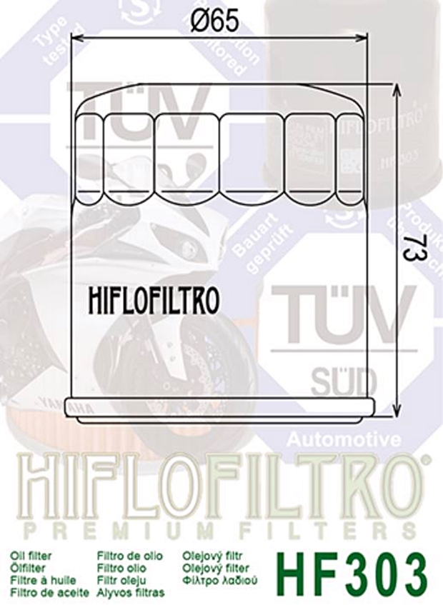 Hiflofiltro Ölfilter Hiflo HF303 Yamaha YXR 450 660 Rhino
