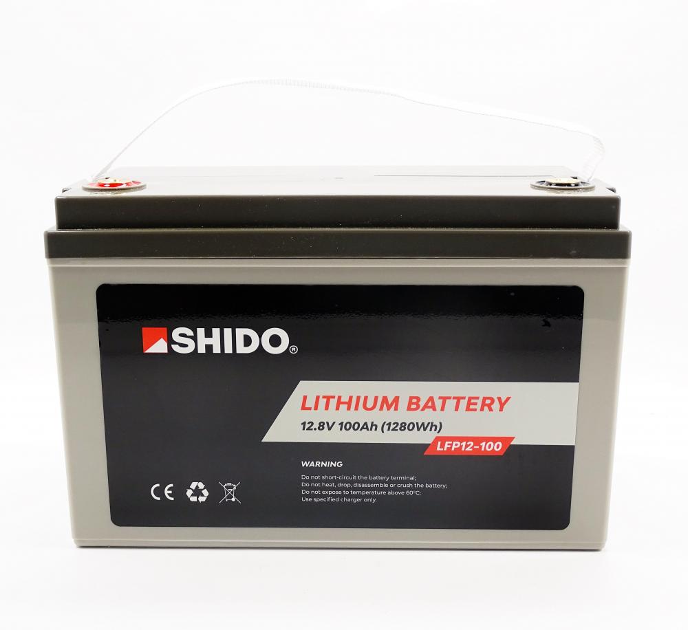 Shido Lithium Batterie LFP12-100 - 12V 100AH LiFeP04 - Versorgungsbatterie - Caravan Camping Boot