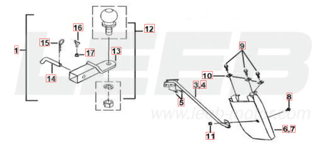 Anhängervorrichtung und Schmutzfänger