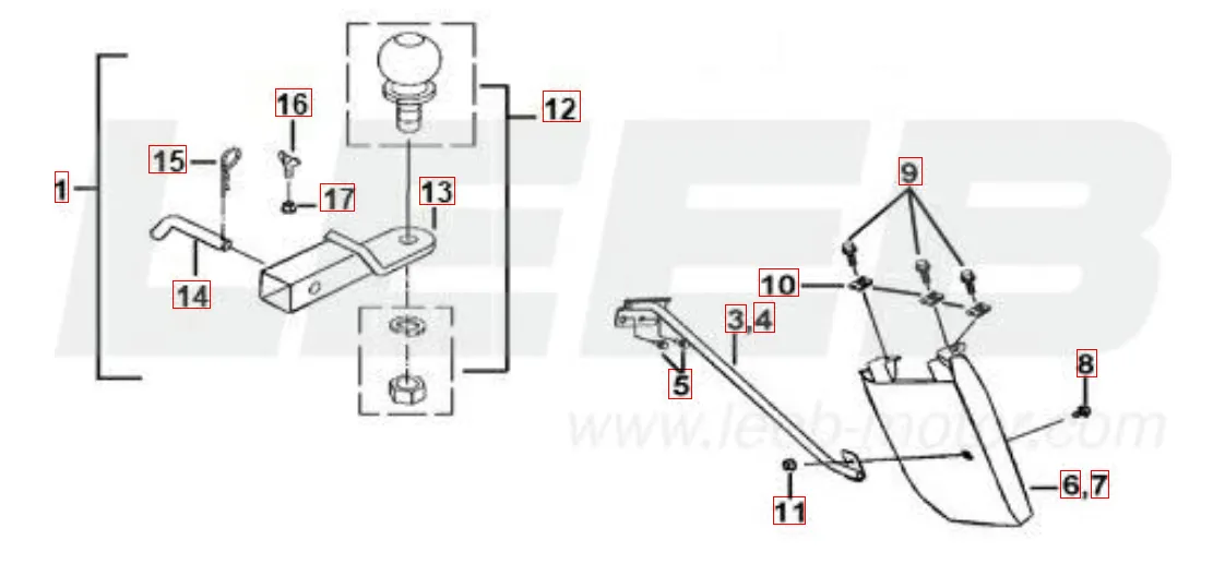 Anhängervorrichtung und Schmutzfänger Anhängervorrichtung und Schmutzfänger